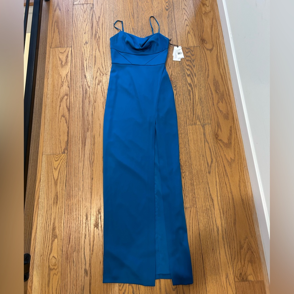 NWT Liv Foster Ciara Satin Long Gown (Size 0) - Picture 10 of 11